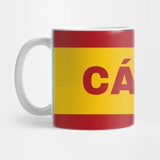 Cádiz City in Spanish Flag Colors Mug